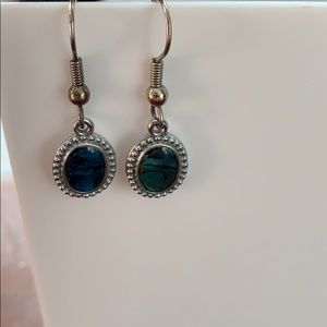 Green/Blue marble earrings